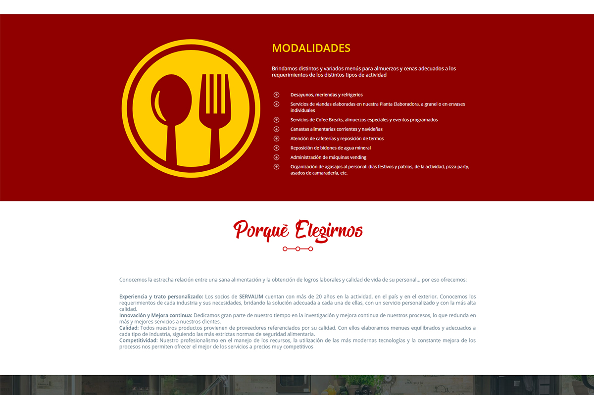 Diseño de página web gastronómica