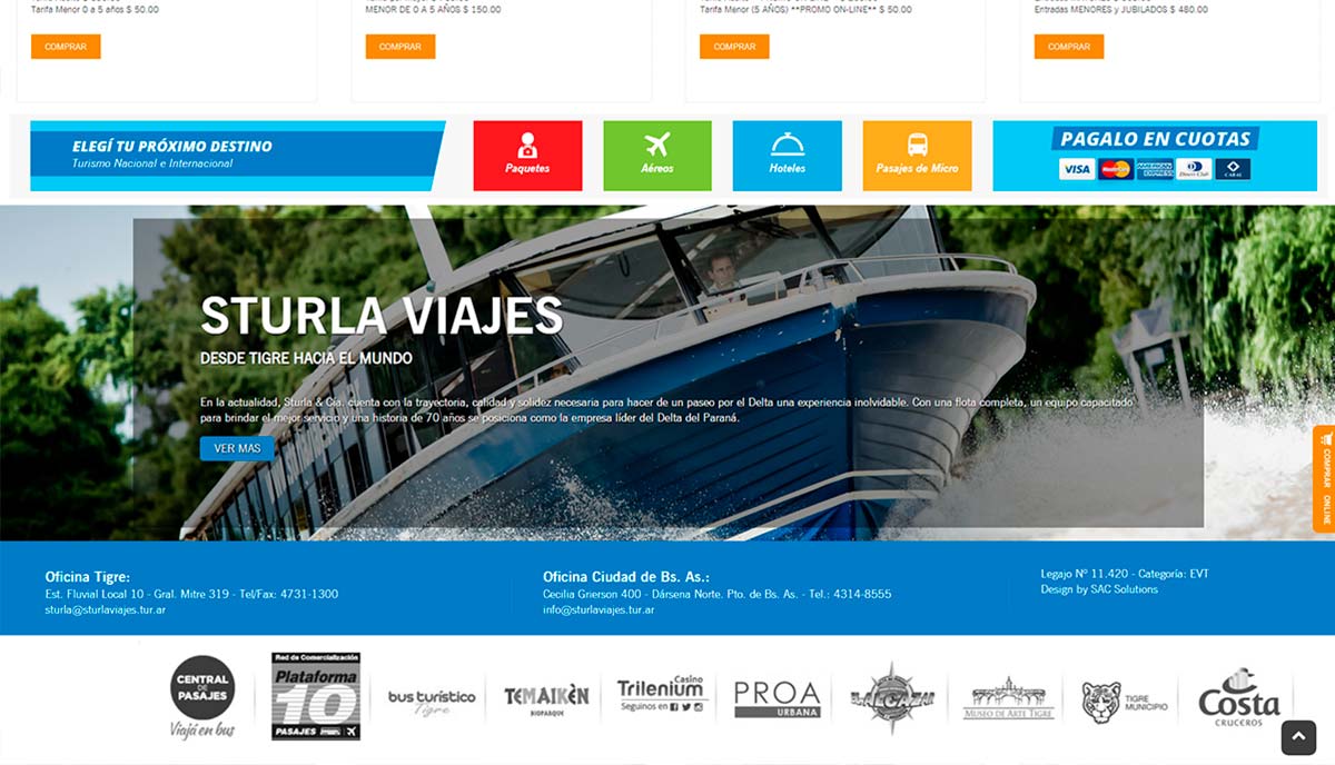 Diseño de página web para viajes y turismo