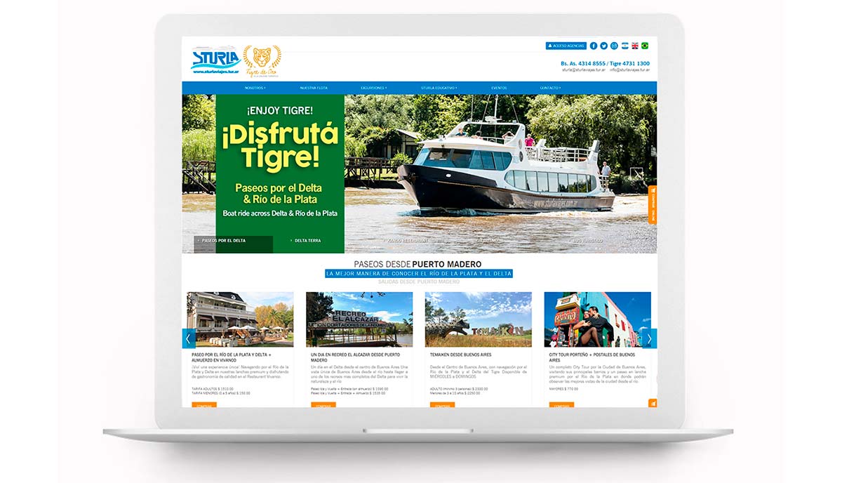Diseño de página web para viajes y turismo