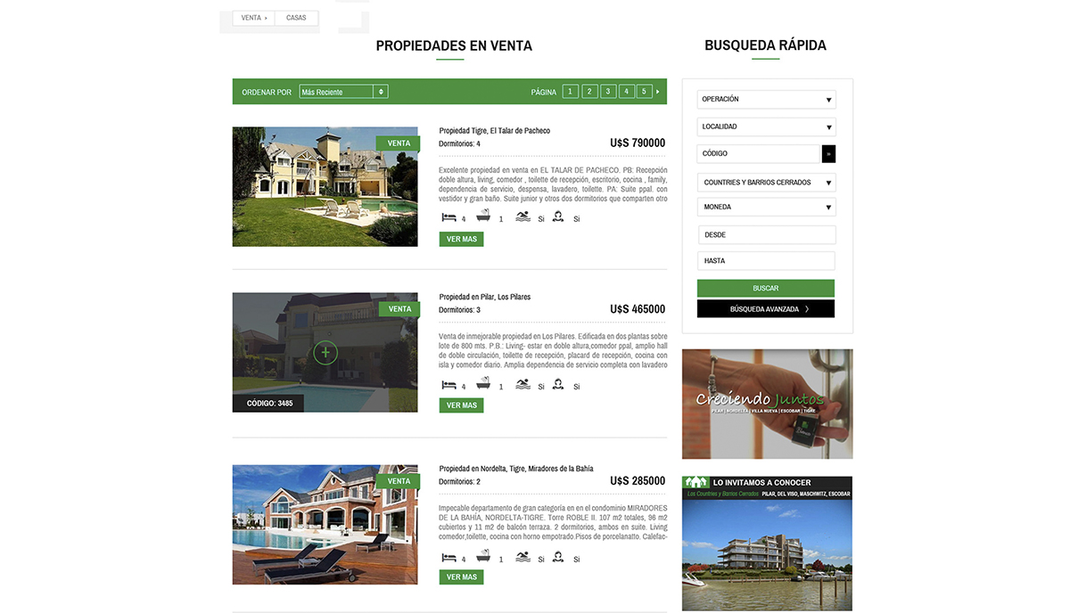 Diseño de página web inmobiliaria