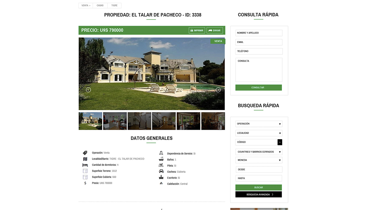 Diseño de página web inmobiliaria