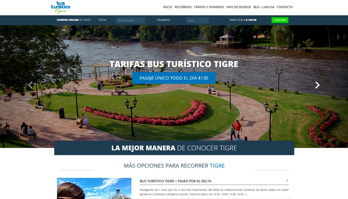 Diseño de página web para viajes y turismo