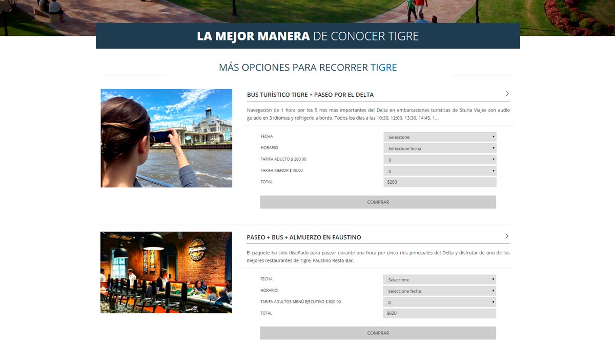 Diseño de página web para viajes y turismo